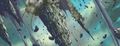 Des stalactites tombant à cause du Grand Cataclysme